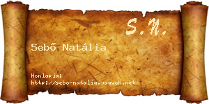 Sebő Natália névjegykártya